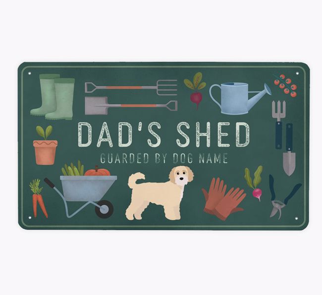 Dad's Shed: Personalized {breedFullName} Metal Garden Sign